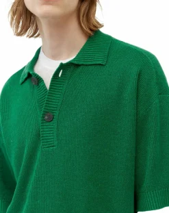 Homme Marc O'Polo Polos^Polo 100% Lin manches courtes Maille vert emeraude