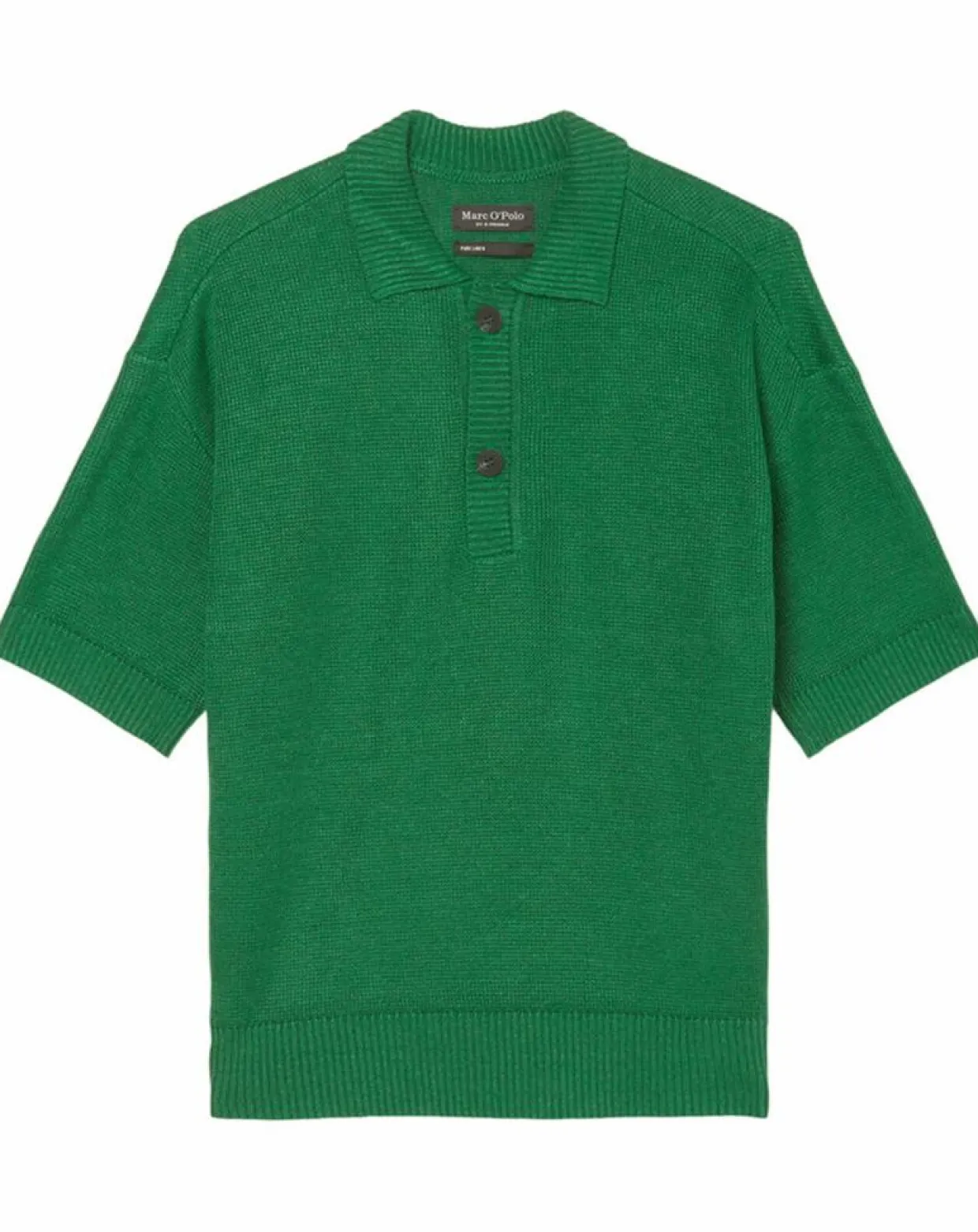Homme Marc O'Polo Polos^Polo 100% Lin manches courtes Maille vert emeraude