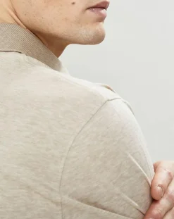 Polo chiné mercerisé Classic Fit beige-Hackett London Online
