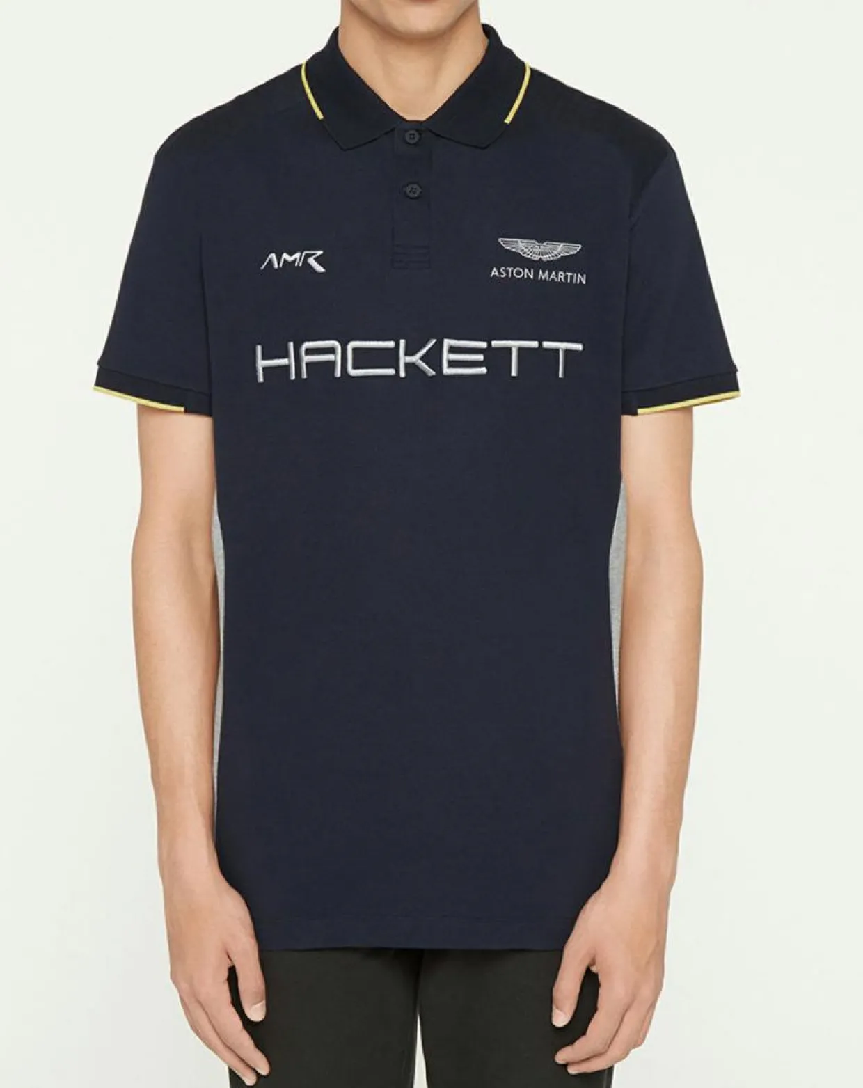 Homme Hackett London Polos^Polo Classic Fit Aston Martin Racing mix bleu/gris