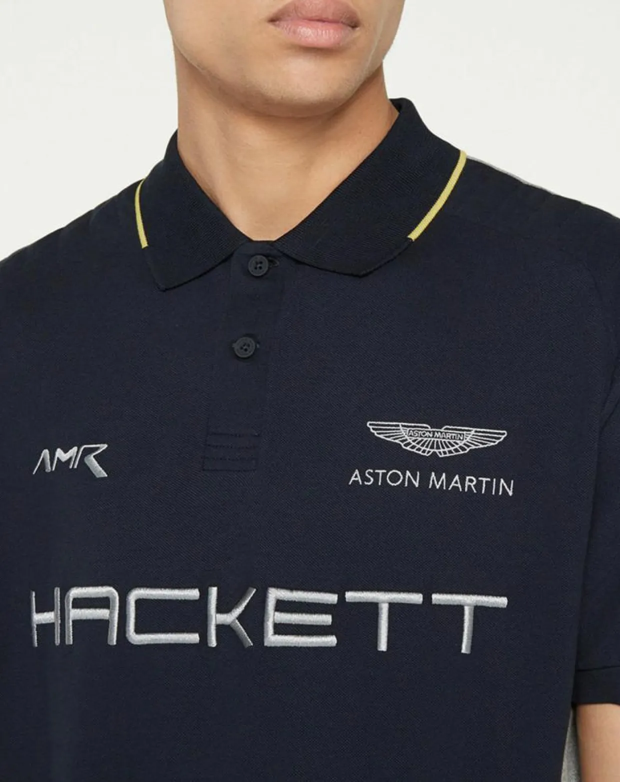 Homme Hackett London Polos^Polo Classic Fit Aston Martin Racing mix bleu/gris