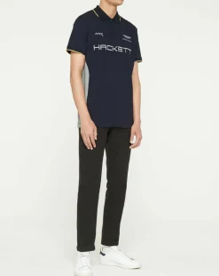 Homme Hackett London Polos^Polo Classic Fit Aston Martin Racing mix bleu/gris