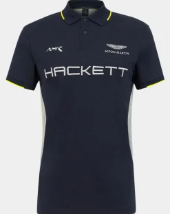 Homme Hackett London Polos^Polo Classic Fit Aston Martin Racing mix bleu/gris