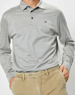 Polo Classic Fit Mercerise gris-Hackett London Outlet