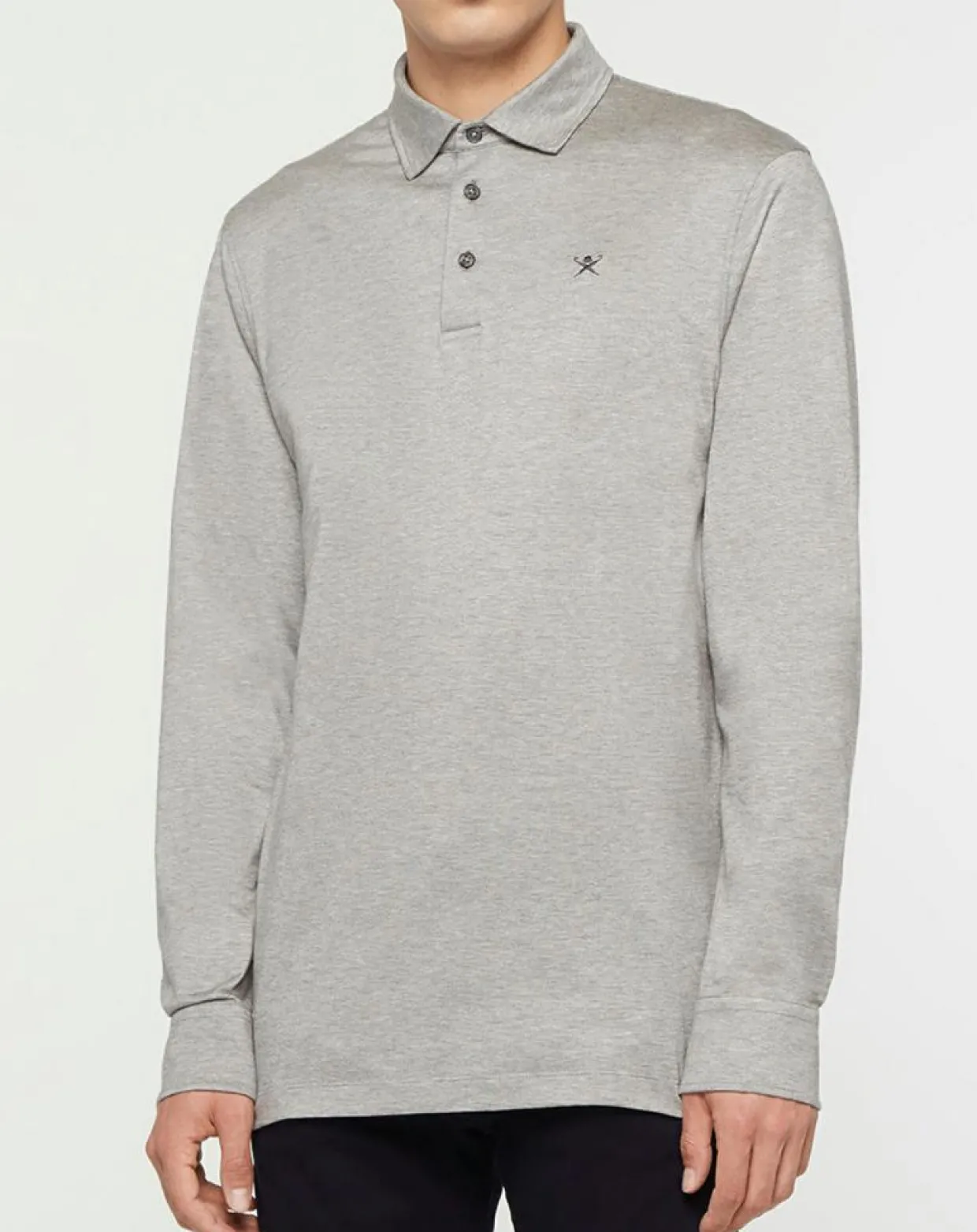 Polo Classic Fit Mercerise gris-Hackett London Outlet