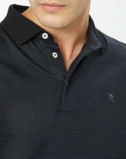 Polo Classic Fit Pied-de-poule noir/bleu marine-Hackett London Best