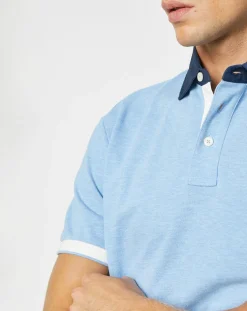 Polo Classic Fit Piqué Brand bleu ciel-Hackett London Sale