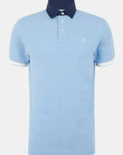 Polo Classic Fit Piqué Brand bleu ciel-Hackett London Sale