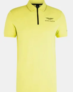 Homme Hackett London Polos^Polo col zippé Aston Martin Racing jaune