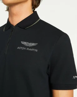Homme Hackett London Polos^Polo en jersey Regular Fit rayé Aston Martin Racing noir