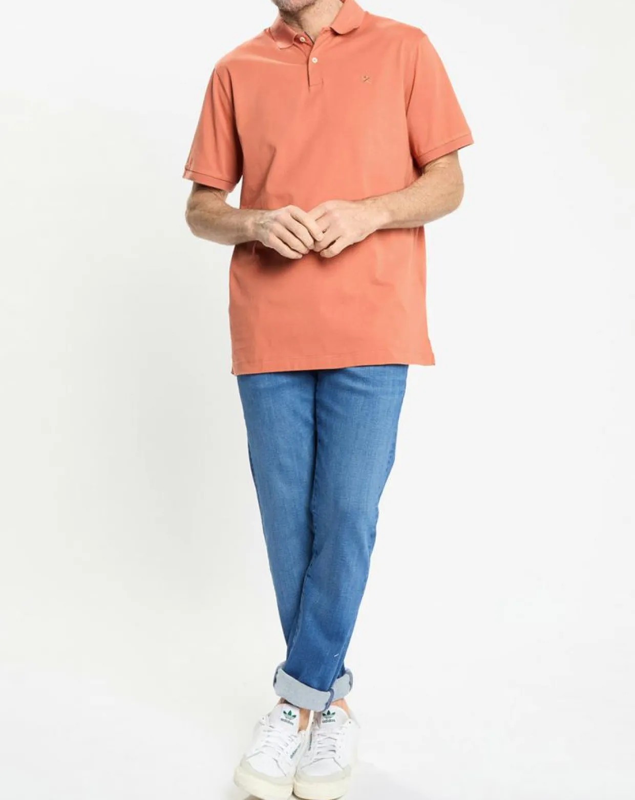 Homme Hackett London Polos^Polo en Jersey Regular Fit uni Smart orange moyen