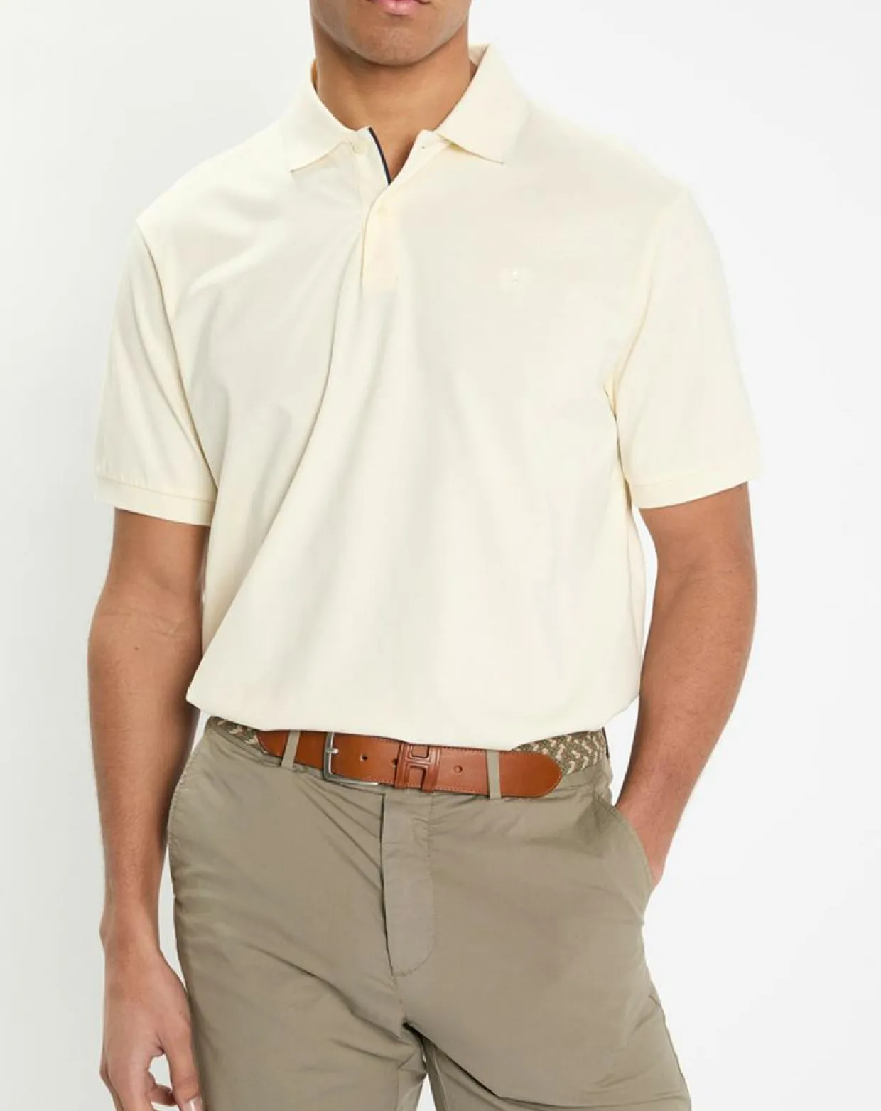 Polo en Jersey Regular Fit uni Smart écru-Hackett London