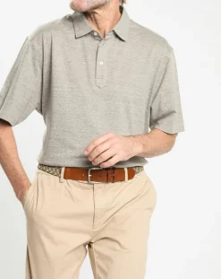 Homme Hackett London Polos^Polo en Lin mélangé Regular Fit Oxford beige moyen chiné