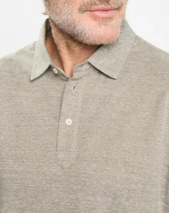 Homme Hackett London Polos^Polo en Lin mélangé Regular Fit Oxford beige moyen chiné