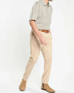 Homme Hackett London Polos^Polo en Lin mélangé Regular Fit Oxford beige moyen chiné