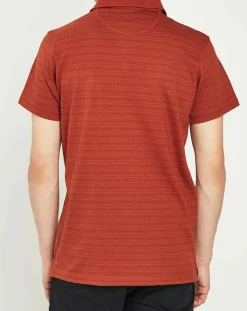 Homme MCS Polos^Polo en maille piquée jacquard rouille