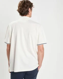Homme Hackett London Polos^Polo manches courtes Héritage Numéro écru