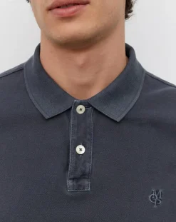 Homme Marc O'Polo Polos^Polo manches courtes Piqué Coton Bio bleu marine