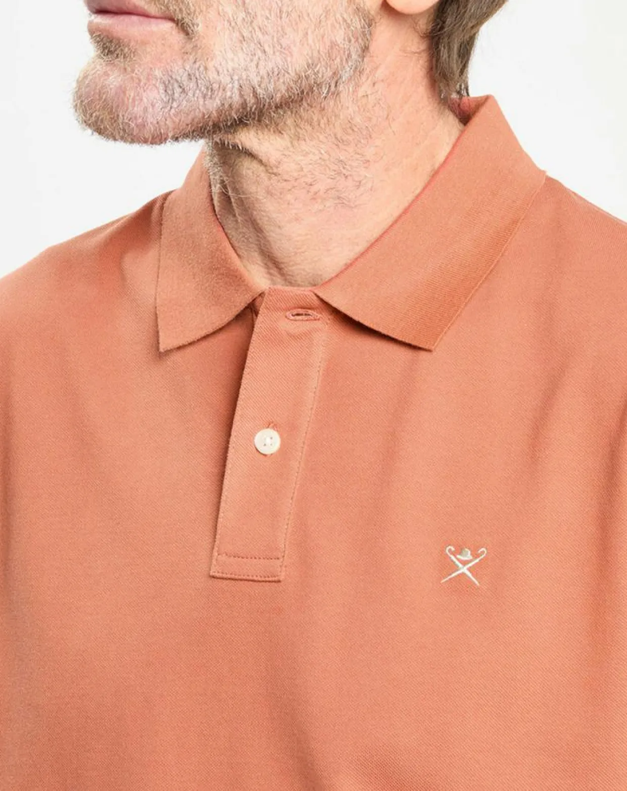 Polo manches courtes uni piqué orange moyen-Hackett London
