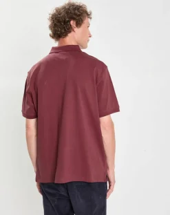 Homme Hackett London Polos^Polo manches courtes uni piqué rouge grenade
