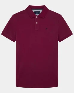 Homme Hackett London Polos^Polo manches courtes uni piqué rouge grenade
