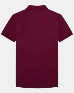 Homme Hackett London Polos^Polo manches courtes uni piqué rouge grenade