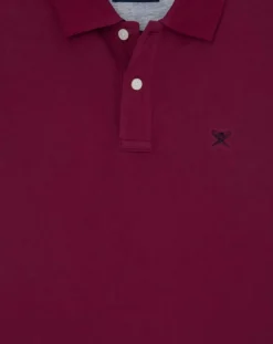 Homme Hackett London Polos^Polo manches courtes uni piqué rouge grenade