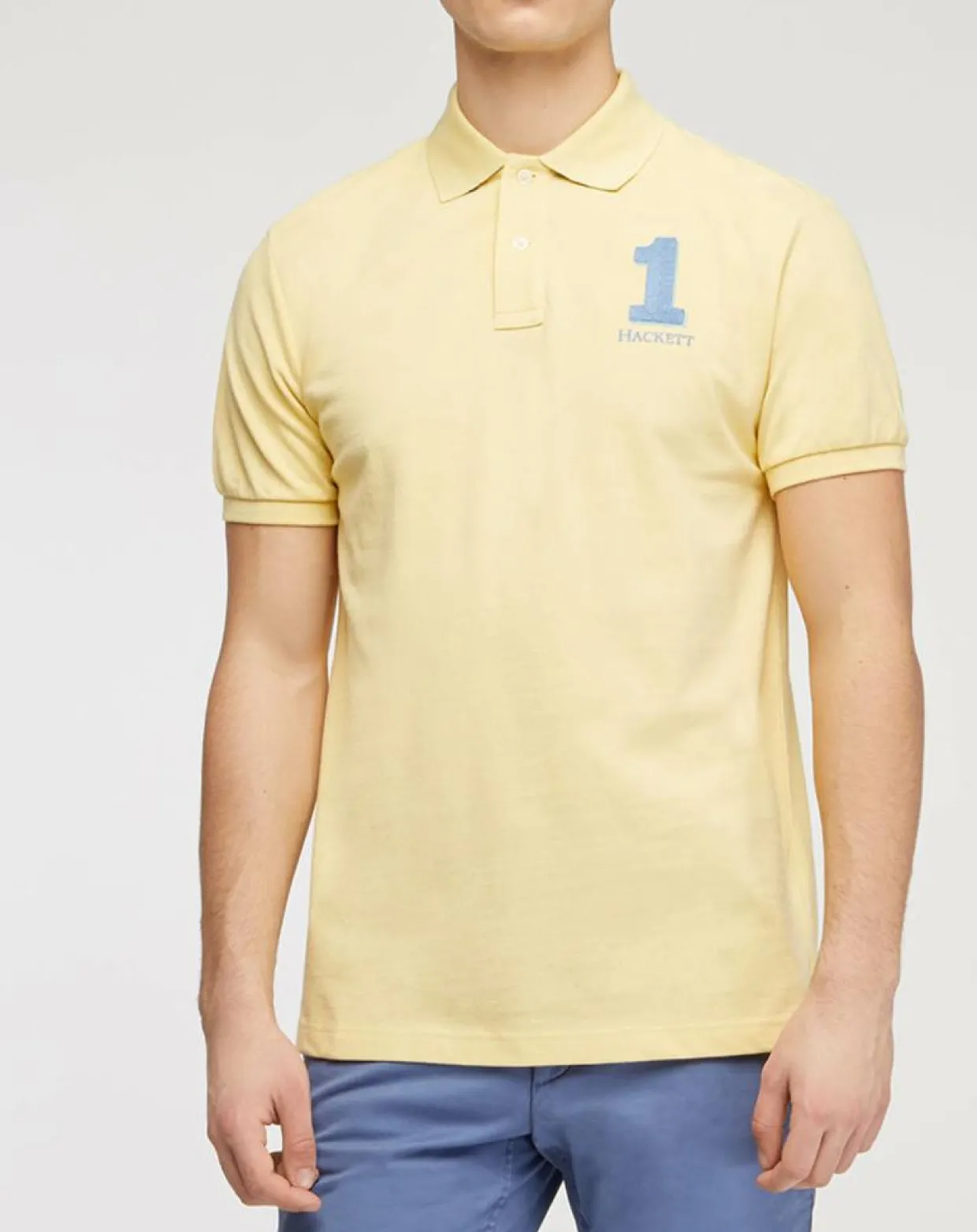 Homme Hackett London Polos^Polo Numéro 1 jaune clair