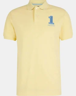 Homme Hackett London Polos^Polo Numéro 1 jaune clair
