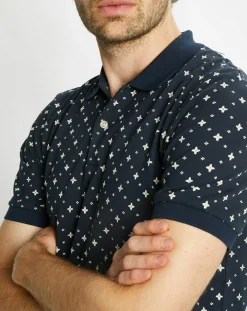 Polo Regular Fit 100% Coton Bio imprimé bleu marine-Scotch & Soda Best