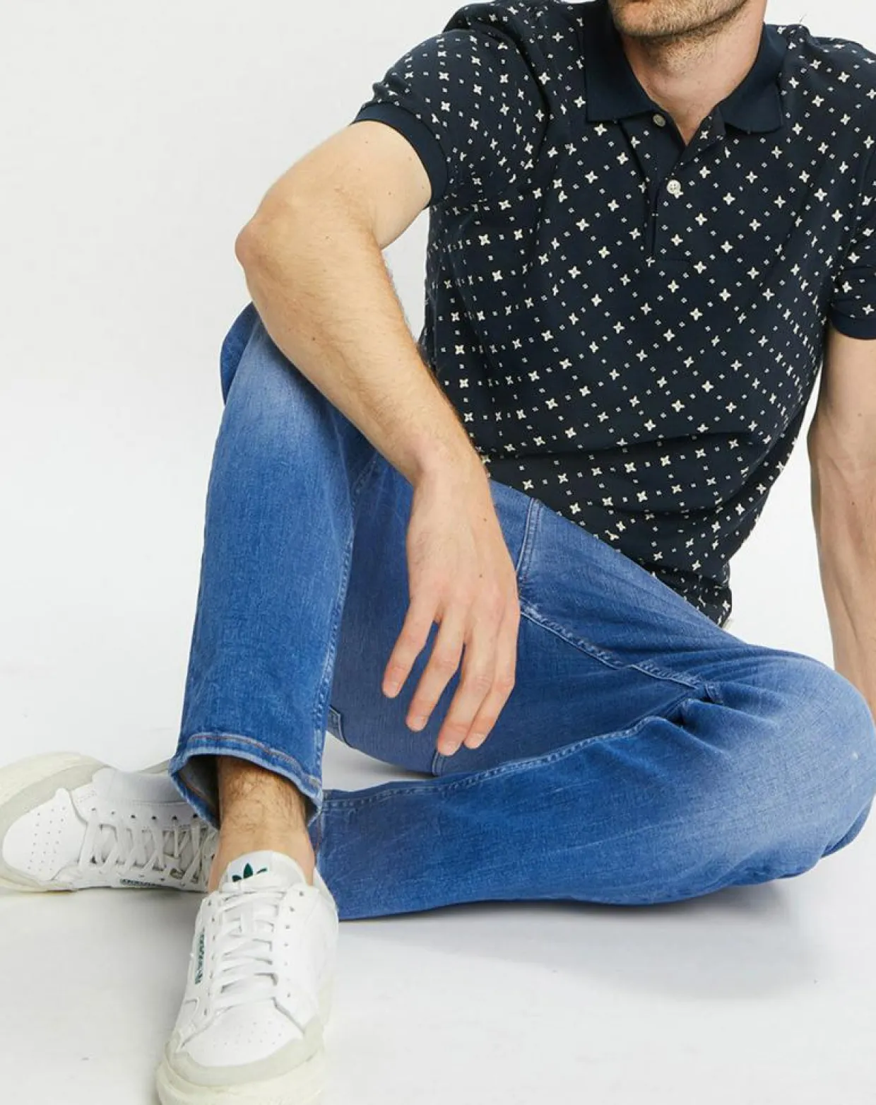 Polo Regular Fit 100% Coton Bio imprimé bleu marine-Scotch & Soda Best