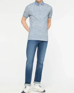 Polo Regular Fit à imprimé feuilletage bleu clair-Hackett London Sale