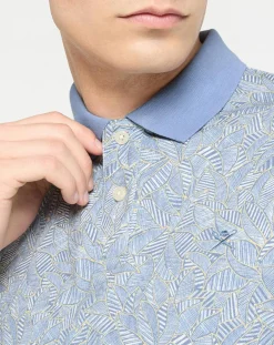 Polo Regular Fit à imprimé feuilletage bleu clair-Hackett London Sale