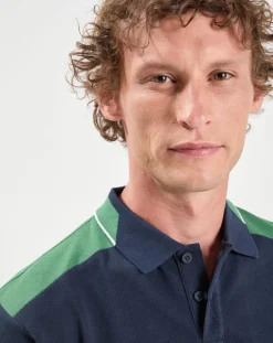 Homme Hackett London Polos^Polo Regular Fit Aston Martin Racing Colorblok bleu foncé/vert