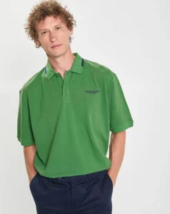 Homme Hackett London Polos^Polo Regular Fit Aston Martin Racing Détail Col vert clair