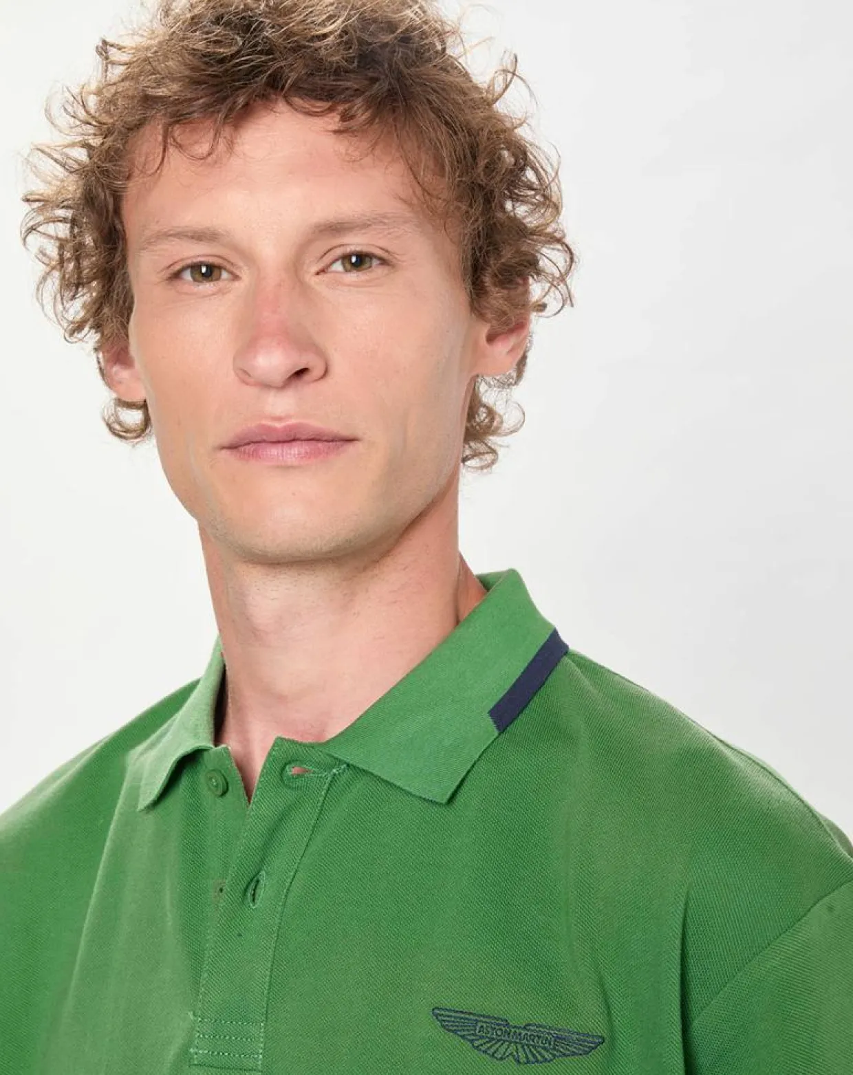 Homme Hackett London Polos^Polo Regular Fit Aston Martin Racing Détail Col vert clair