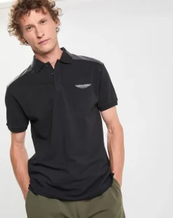 Polo Regular Fit Aston Martin Racing Colorblok noir/gris-Hackett London Sale