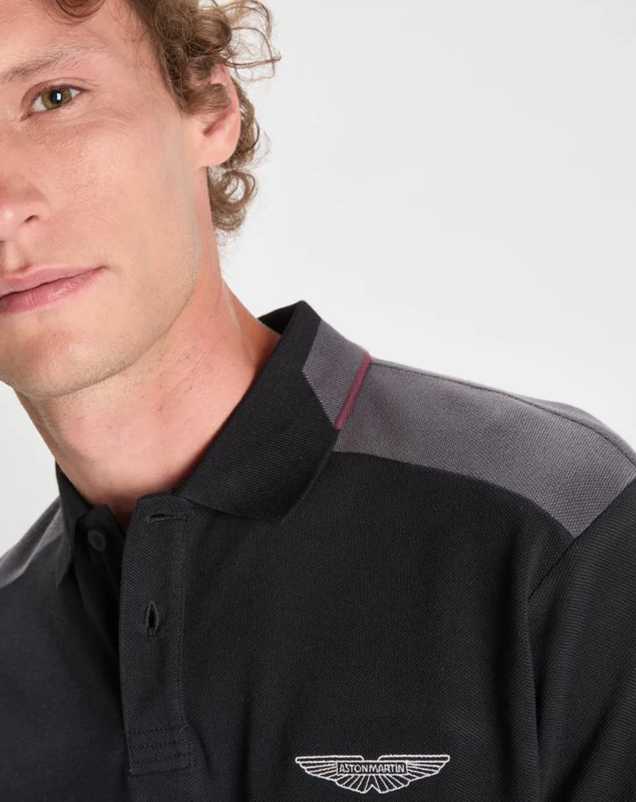 Polo Regular Fit Aston Martin Racing Colorblok noir/gris-Hackett London Sale