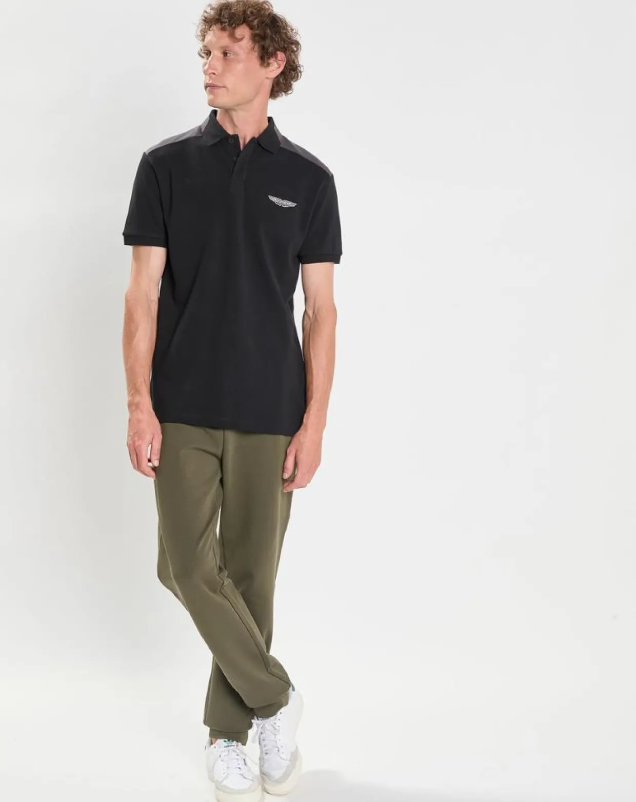 Polo Regular Fit Aston Martin Racing Colorblok noir/gris-Hackett London Sale