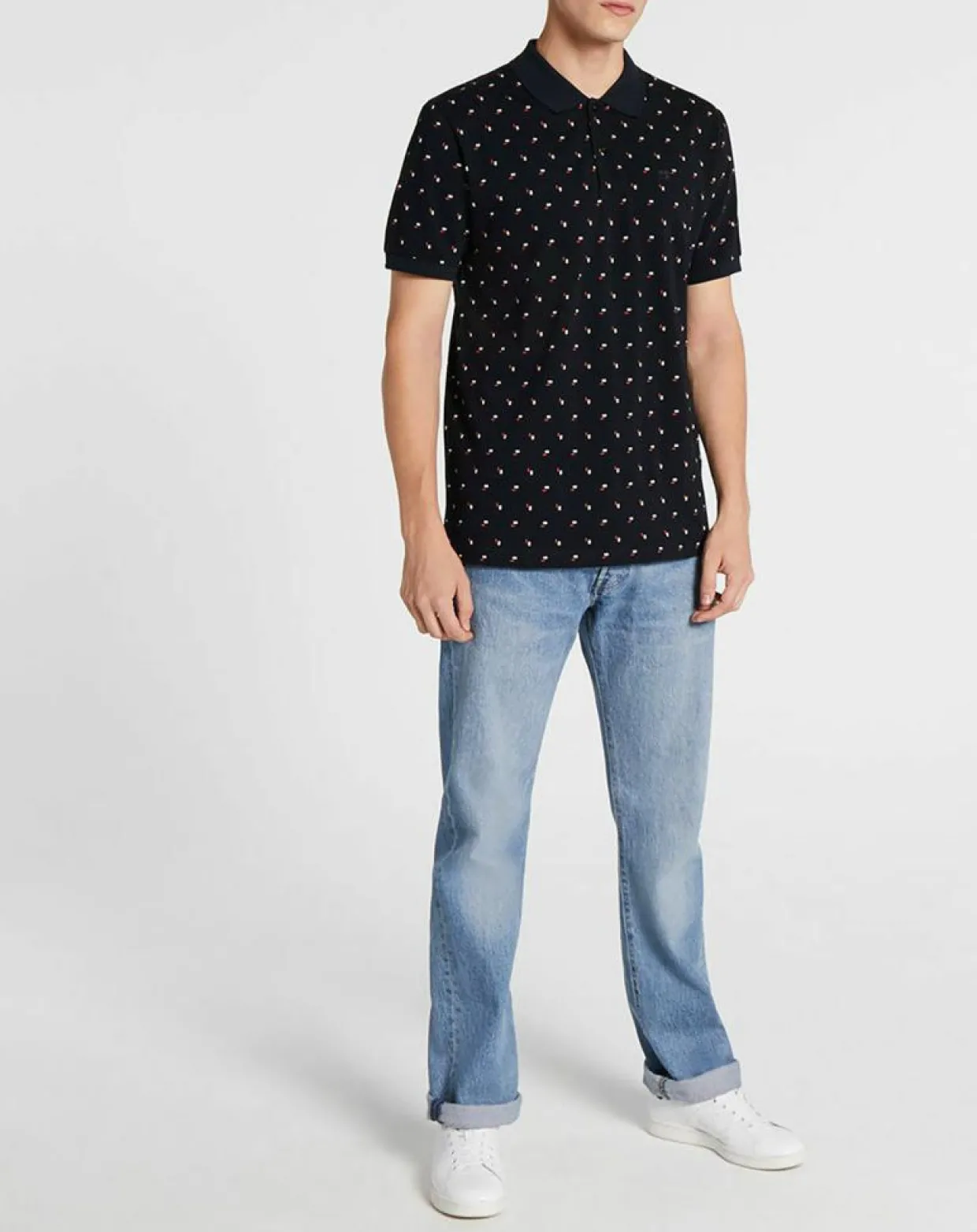 Polo Regular Fit imprimé Square bleu marine-Scotch & Soda Clearance