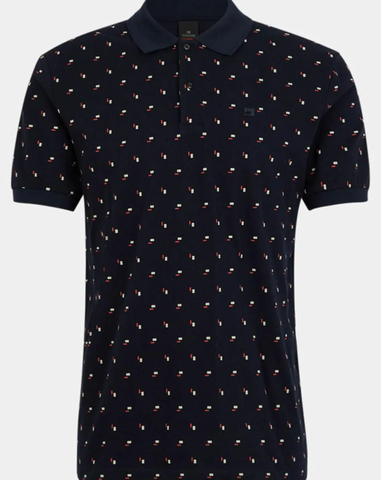 Polo Regular Fit imprimé Square bleu marine-Scotch & Soda Clearance