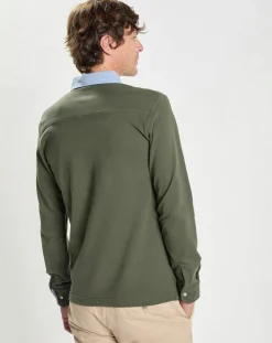 Polo Regular Fit manches longues kaki-Hackett London Outlet