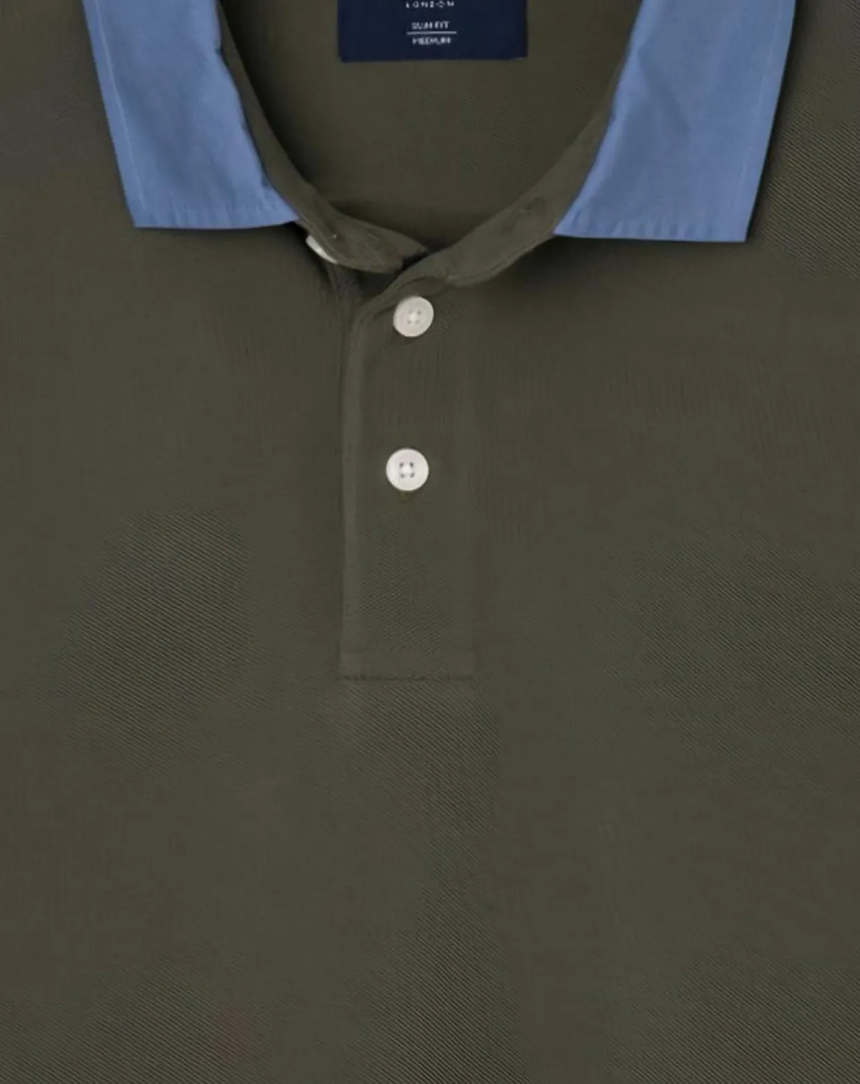 Polo Regular Fit manches longues kaki-Hackett London Outlet