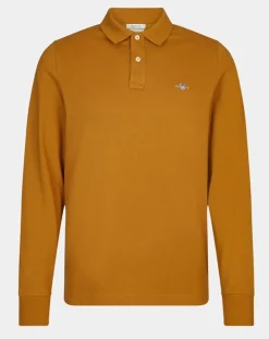 Homme Gant Polos^Polo Regular Fit manches longues uni piqué marron moyen