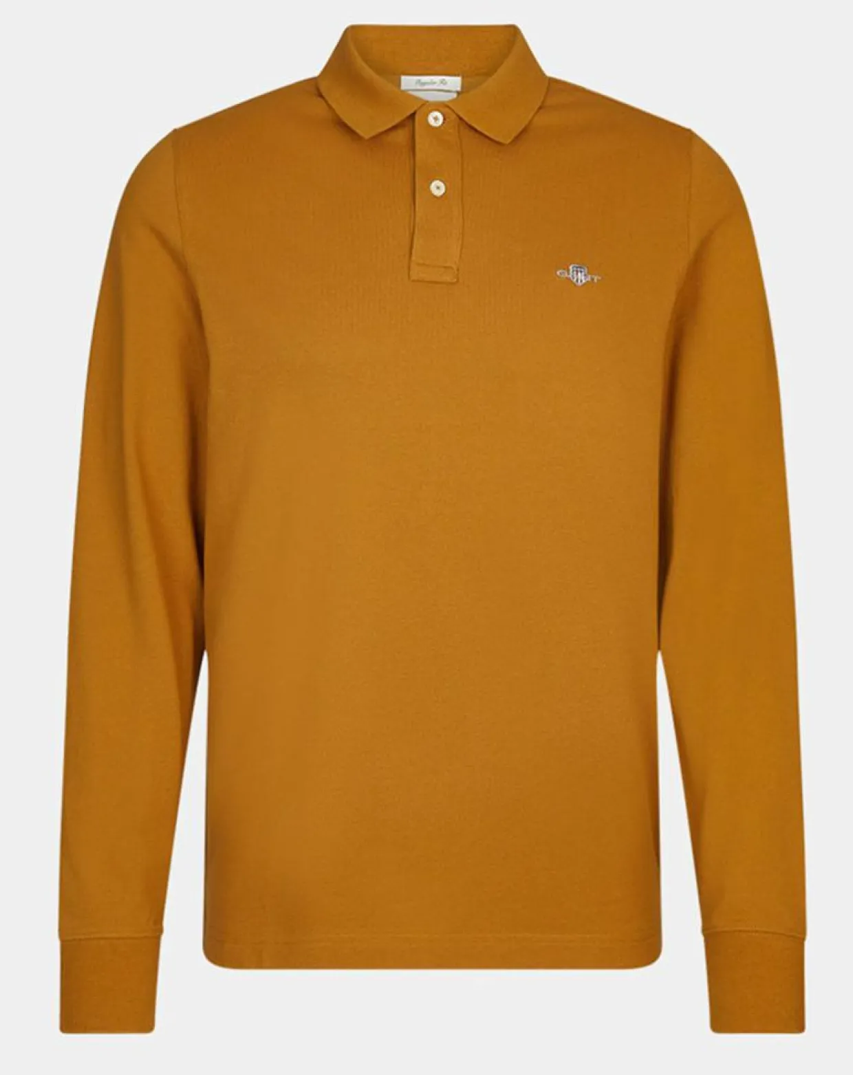 Homme Gant Polos^Polo Regular Fit manches longues uni piqué marron moyen