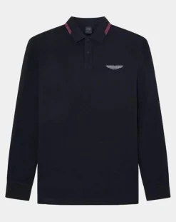 Polo Regular Fit manches longues Aston Martin Racing noir-Hackett London Outlet