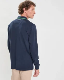 Polo Regular Fit manches longues Aston Martin Racing bleu foncé-Hackett London Discount