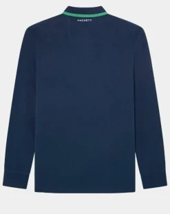 Polo Regular Fit manches longues Aston Martin Racing bleu foncé-Hackett London Discount