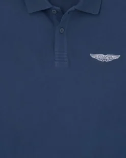 Polo Regular Fit manches longues Aston Martin Racing bleu foncé-Hackett London Discount