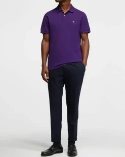 Homme Gant Polos^Polo Regular Fit manches courtes uni piqué violet